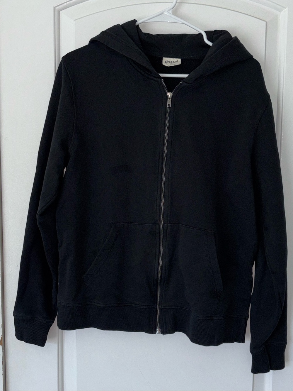 Pact Men's Black Zip-Up Hoodie hooded sweatshirt M organic cotton